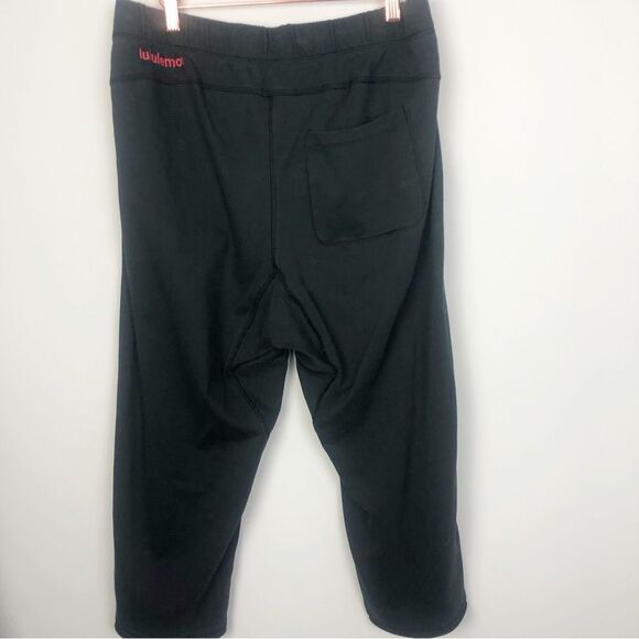 LULULEMON | LA Wide Leg Crop Pants Black With Red Logo Women’s Size 10 - Picture 9 of 12